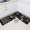 American Retro Kitchen Carpet Mat Rug Soft Washable Non-slip Floor Mat Vintage Utensil Pattern Ideal for L-shaped Kitchen Rug
