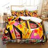 Graffiti Duvet Cover Set Teen Style Pattern Bedding Street Culture Decor Set King Queen Size Hip Hop Polyester Comforter Cover74