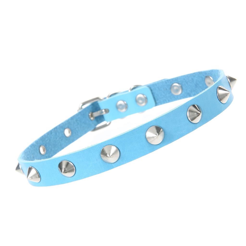 DIEZI Punk PU Leather Clavicle Necklace For Women Vintage Harajuku Gothic Pointed Rivet Choker Torques Necklace Men Jewelry