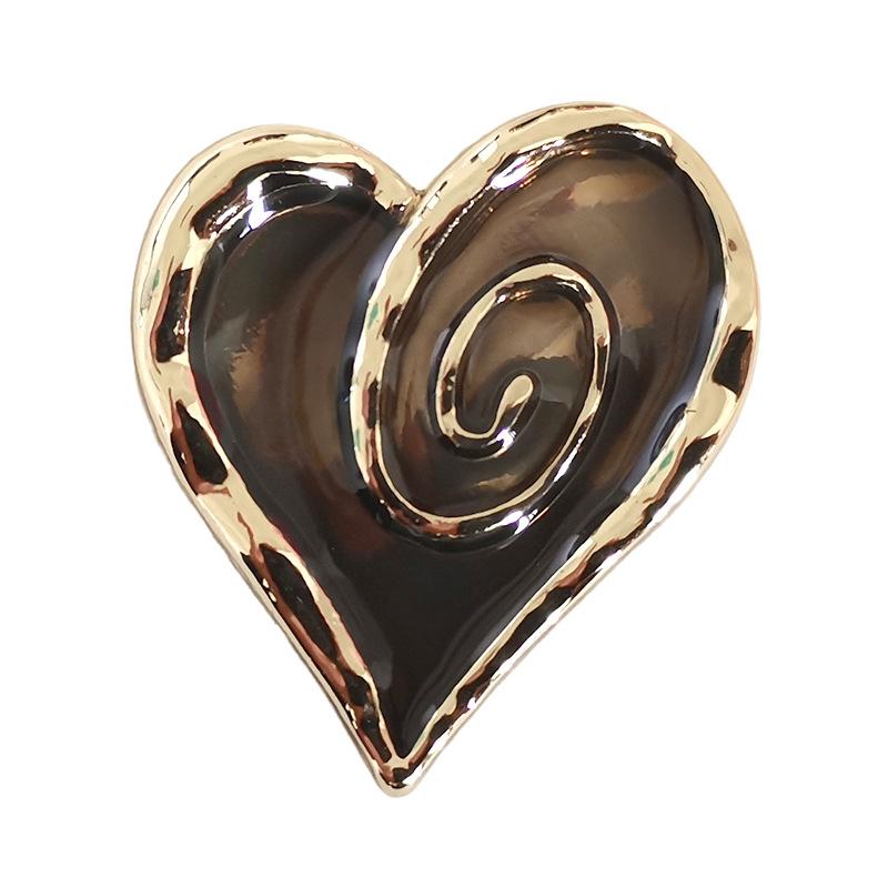 Xiaoxiangfeng Heart-Shaped Suit Sweater Jacket Buttons Double-Sided Nylon Fur Coat Metal Buttons