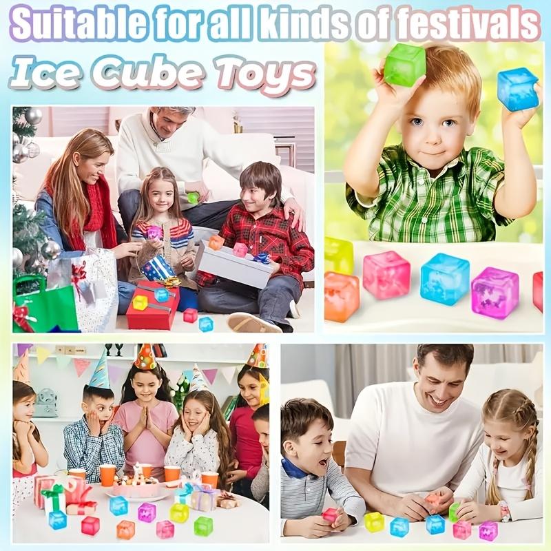 Colorful Squishy Fidget Toys 10pcs Relax Squishy Ice Cube Fidget Toys Soft Colorful Rubber Stress Balls  No Batteries Needed