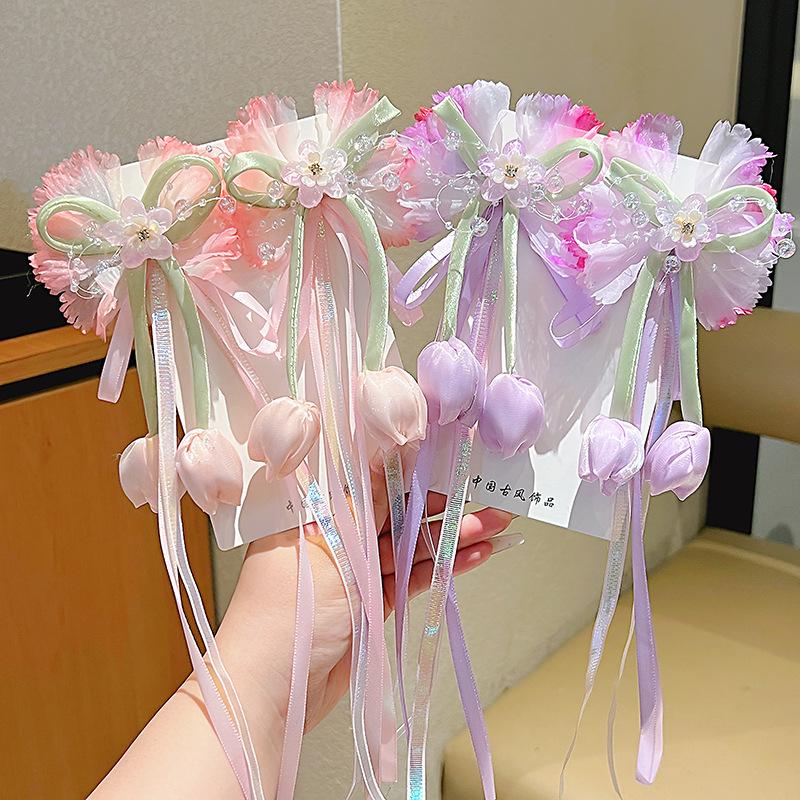 Colorful Tulip Hair Clip for Girls - Sweet Princess Style Hair Accessory