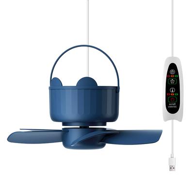 USB Ceiling Fan For Baby Small Ceiling Fan 3-Gears Wind Speed Timing Removable Blade Silent Home Dormitory Indoor Outdoor Fan