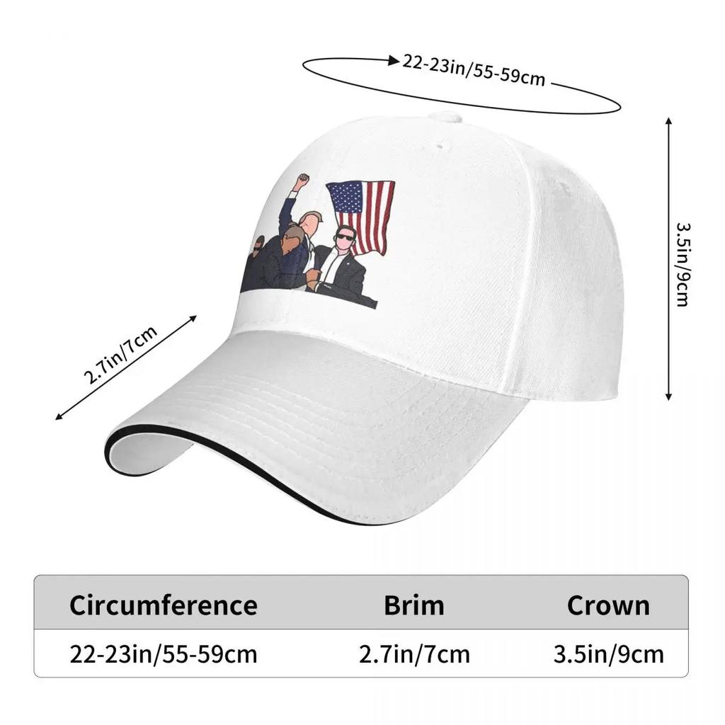 Trump Fight Election Rally Baseball Cap Fashion Assassination Attempt Sandwich Hats Men Women Adjustable Dad Hat Workouts