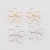 Hollow Large Five-petal Flower Metal Wire Drop Earrings Women's Art Exaggerated Fashion Party Jewelry