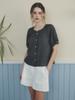 LENINA Chloe Raglan Check Blouse_Black