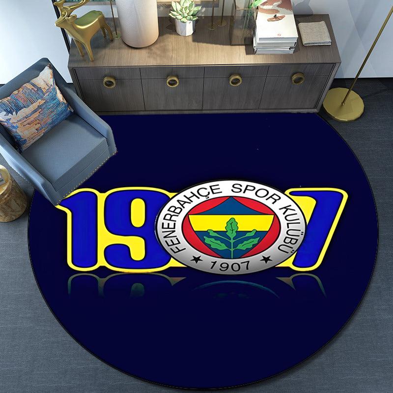 Fenerbahçe Wappen Design Runder Teppich für Wohnzimmer, Schlafzimmer, Spielzimmer, Stuhlunterlage, Läufer, Kreis Teppich, Fan Weihnachtsgeschenk