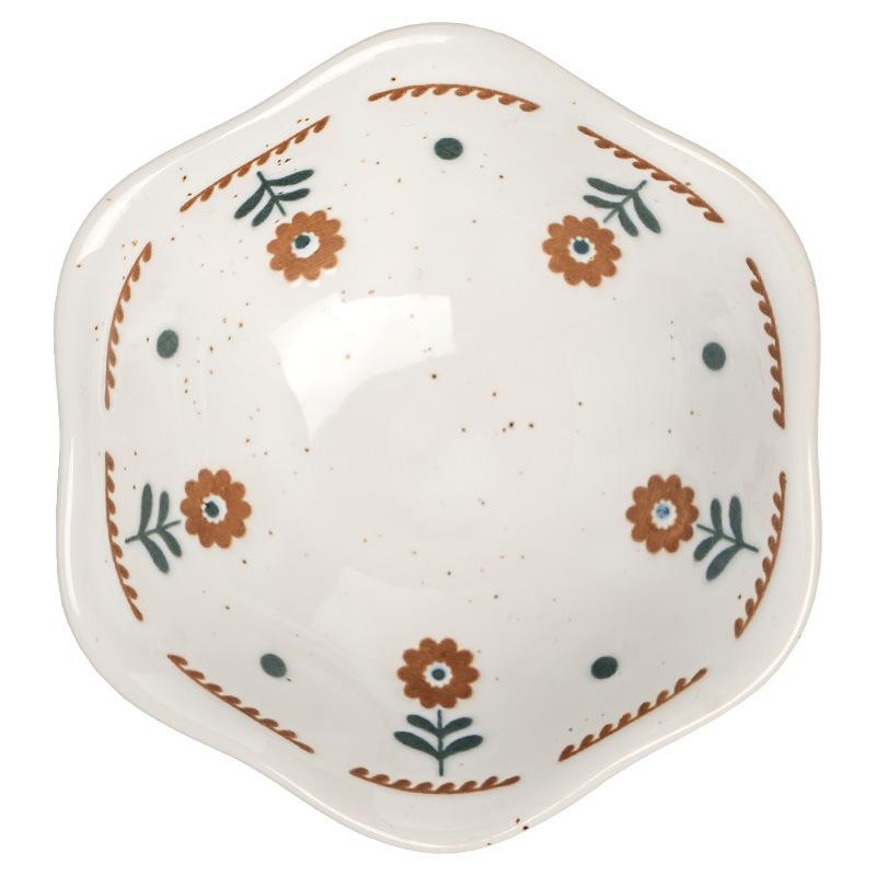 Kreativer kleiner Teller im Retro-Stil mit Saflor-Geschmack, hochwertiger Teller in Blumenform, Haushaltsgeschirr, kleiner Teller, Hot-Pot-Geschmacksteller, Dippschale