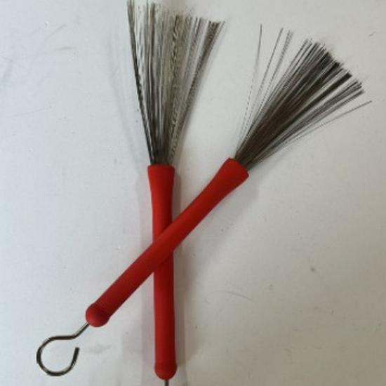 Jazz Drum Set with Wire Brushes, Metal Brushes, and Drumsticks