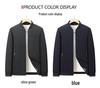 Autumn Business Casual Men's Baseball Collar Jacket for Middle-Aged and Elderly