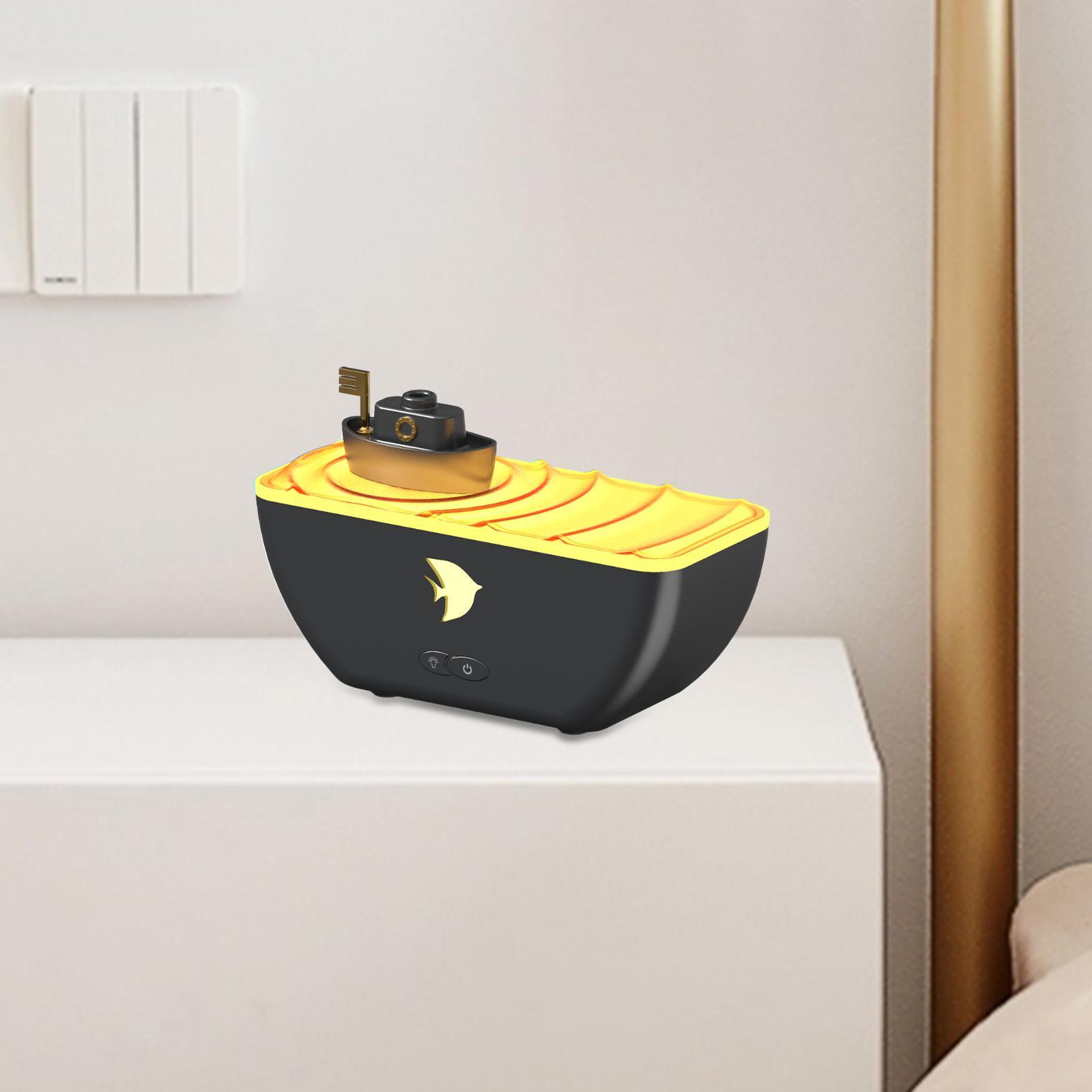 

Ароматический диффузор, цветной ночник, бесшумный, в форме корабля, 300 мл, масляный диффузор, увлажнитель воздуха, диффузор для женщин, спальни, спа, мамы, дома чёрный