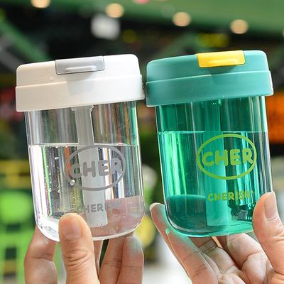 Mini Bottiglia d'Acqua con Cannuccia da 300 ml Antigoccia Carina Tazza da Caffè Tè Drinkware Portatile per Esterno Bottiglia Tazza per Acqua Sportiva