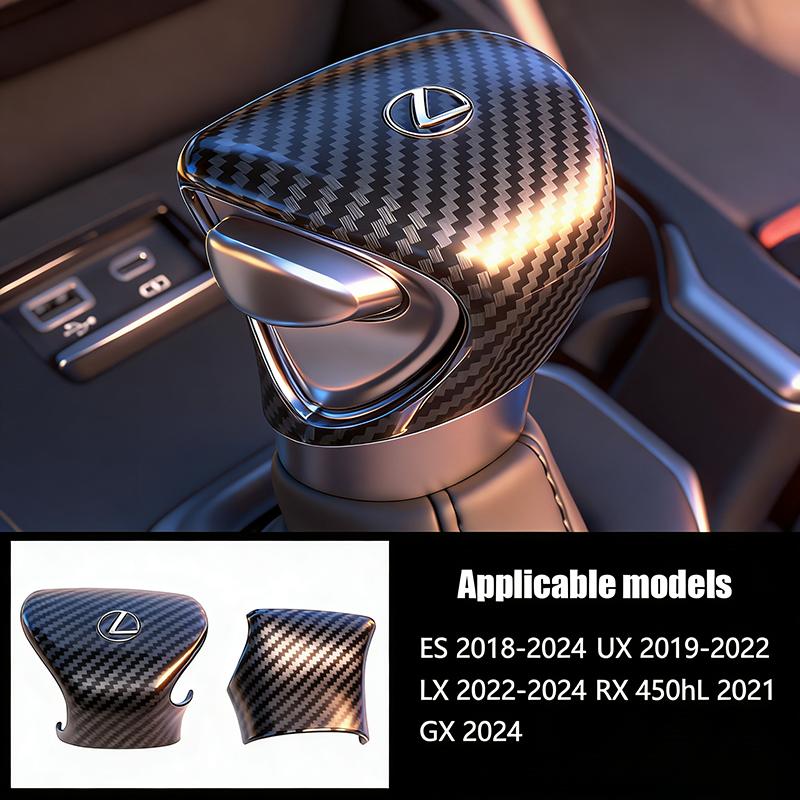 lexus Tapa Protectora de ABS para Palanca de Cambios de Coche Cubierta de Fibra de Carbono Para Lexus F SPORT ES RX NX LS UX LM LX GX LC RZ IS CT GS RC HS SC LBX
