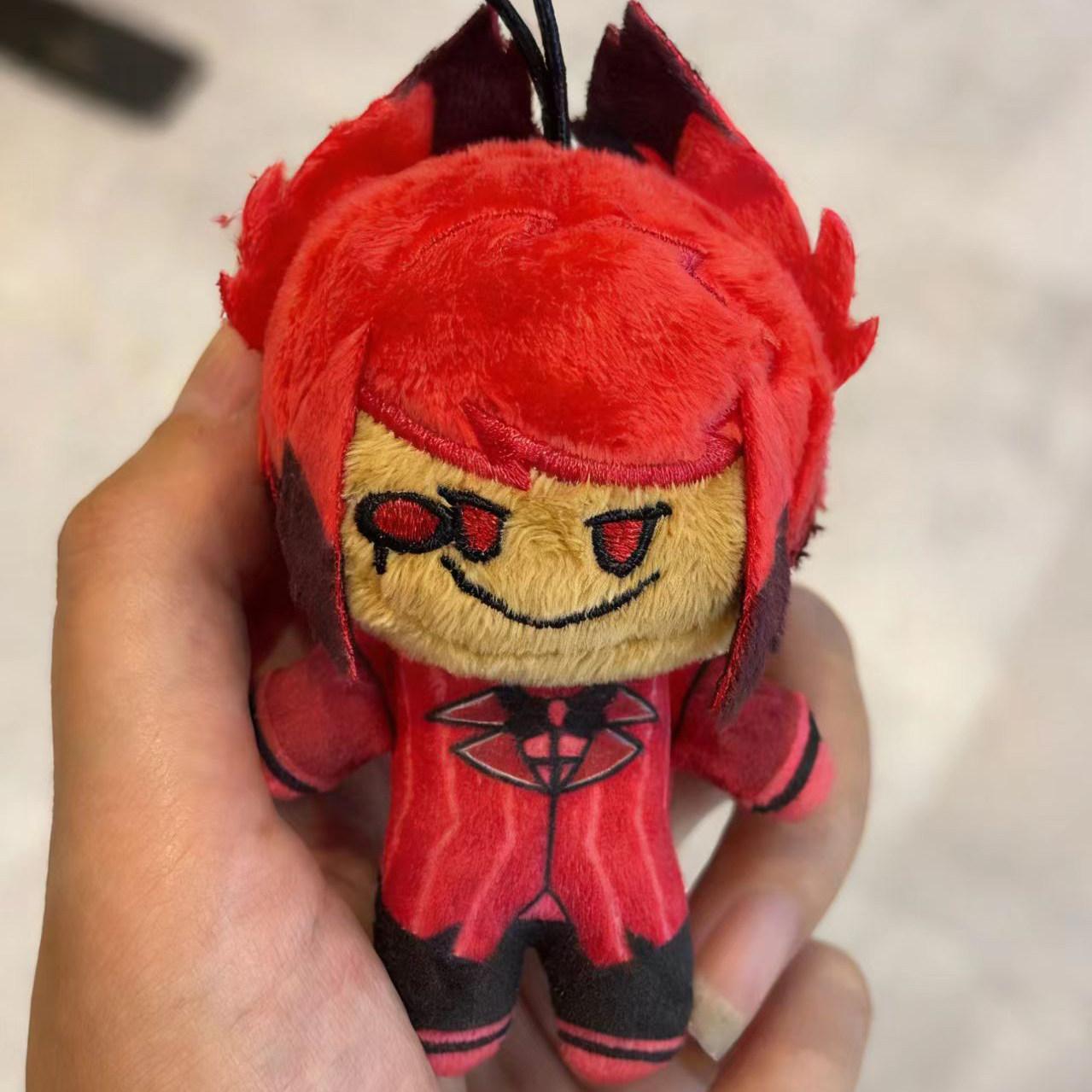 10cm Hazbin Alastor Kuscheltier Stoffpuppe Hotel Alastor Rucksack Anhänger Schlüsselanhänger Puppe Plüschtiere Geburtstagsgeschenke