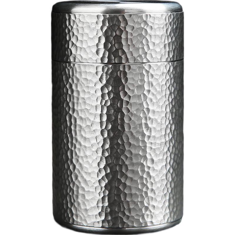 Нефритовая чайница с золотой инкрустацией, из чистого олова, кованая φ55x95mm