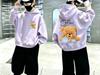 Y2K Cute Afternoon Tea Teddy Bear Printed Boys' and Girls' Loose Casual Long-Sleeved Children's Hooded Shirt