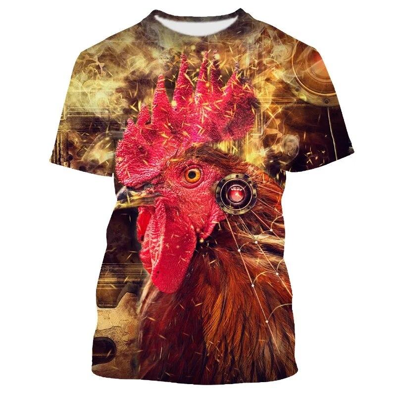 Trend Fun France Gallic Rooster Chicken Fowl Tričko s potiskem Harajuku Fashion Roztomilý Animal Grafický Trička Muži Streetwear