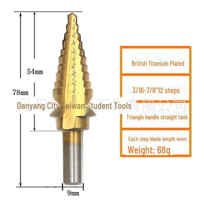 Bestseller Set di punte a gradino per l'apertura di fori su lamiere in acciaio a 5 pezzi UK - Punta a torre triangolare da 1/4"-1-3/8".