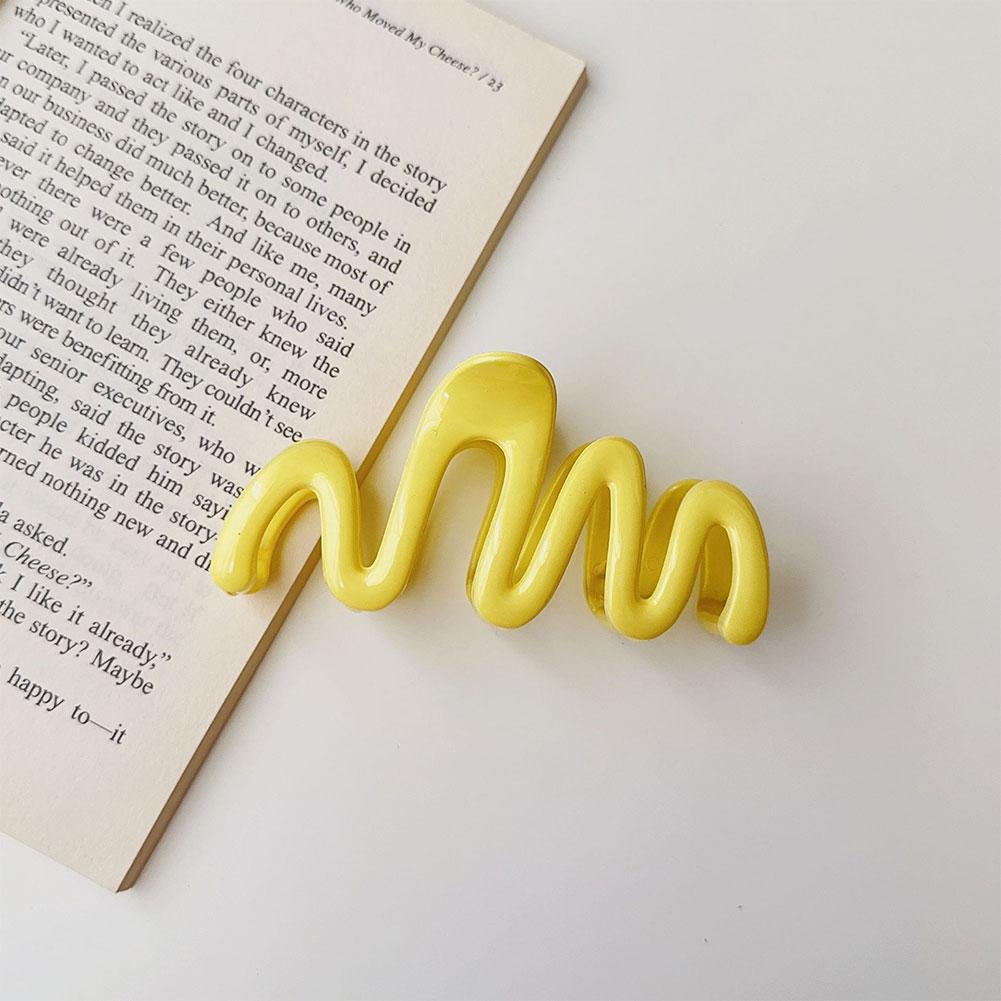 

Летняя многоцветная волна Захват-клипса Модная пластина Заколка для волос Большой размер Клипса-акула жёлтый