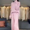 Women's Pure Wool Cable Knit Sweater Set - Autumn/Winter 2025 Trend: Loose, Thick, Round Neck, Long Sleeve.