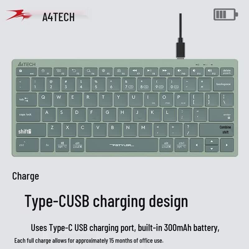 A4TECH FBX51C 78-Key Wireless Bluetooth Multi-Device Keyboard
