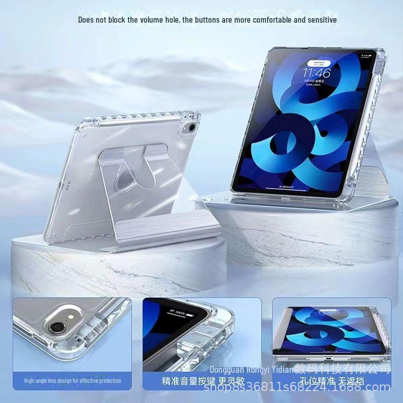 Transparent Smart Wake-Up Acrylic Case for iPad Air 5/10.9 & 10.2-Inch Tablets