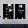Black Girl Gold Makeup Wall Art Poster Modern Portrait Canvas Painting Elegant Black and Gold Face Art Prints Bedroom Decor