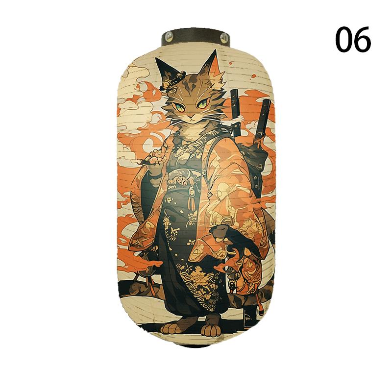 NEW Japanese Chochin Hanging Lantern Ukiyo-e Style Samurai Cat Anime Cartoon Lantern Sushi Restaurant Decor Festival Party Decor