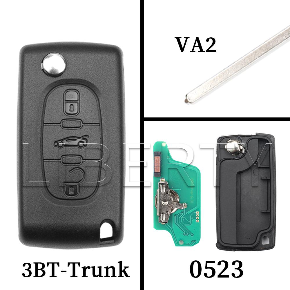 Ly Flip Remote Card Key For Peugeot 207 307 308 407 607 807 For Citroen C2 C3 C4 C5 C6 Xsara Berlingo HU83 VA2 0536 0523 ASK FSK