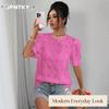 JPNTKY Women's Fashion Casual O-Neck Short Sleeve Blouses & Shirts
