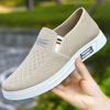 Old Beijing Cloth Shoes for Men, Breathable Fly Woven Men's Shoes, Soft Soled Anti Slip Driving Shoes, One Foot Lazy Shoes
