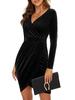 Damen Sexy Kleid Langarm Bodycon Etuikleid für Herbst Winter