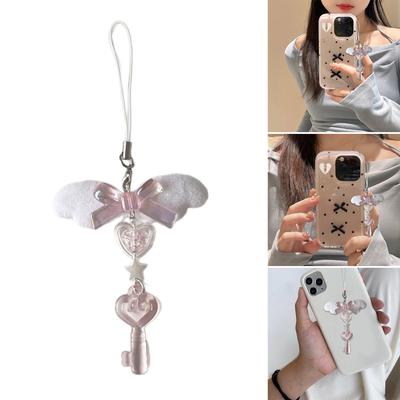 Stilvolle Schleife Handykette Kundenspezifische Hängeanhänger Dekoration für Handy Schlüssel Telefon Lanyard Kette