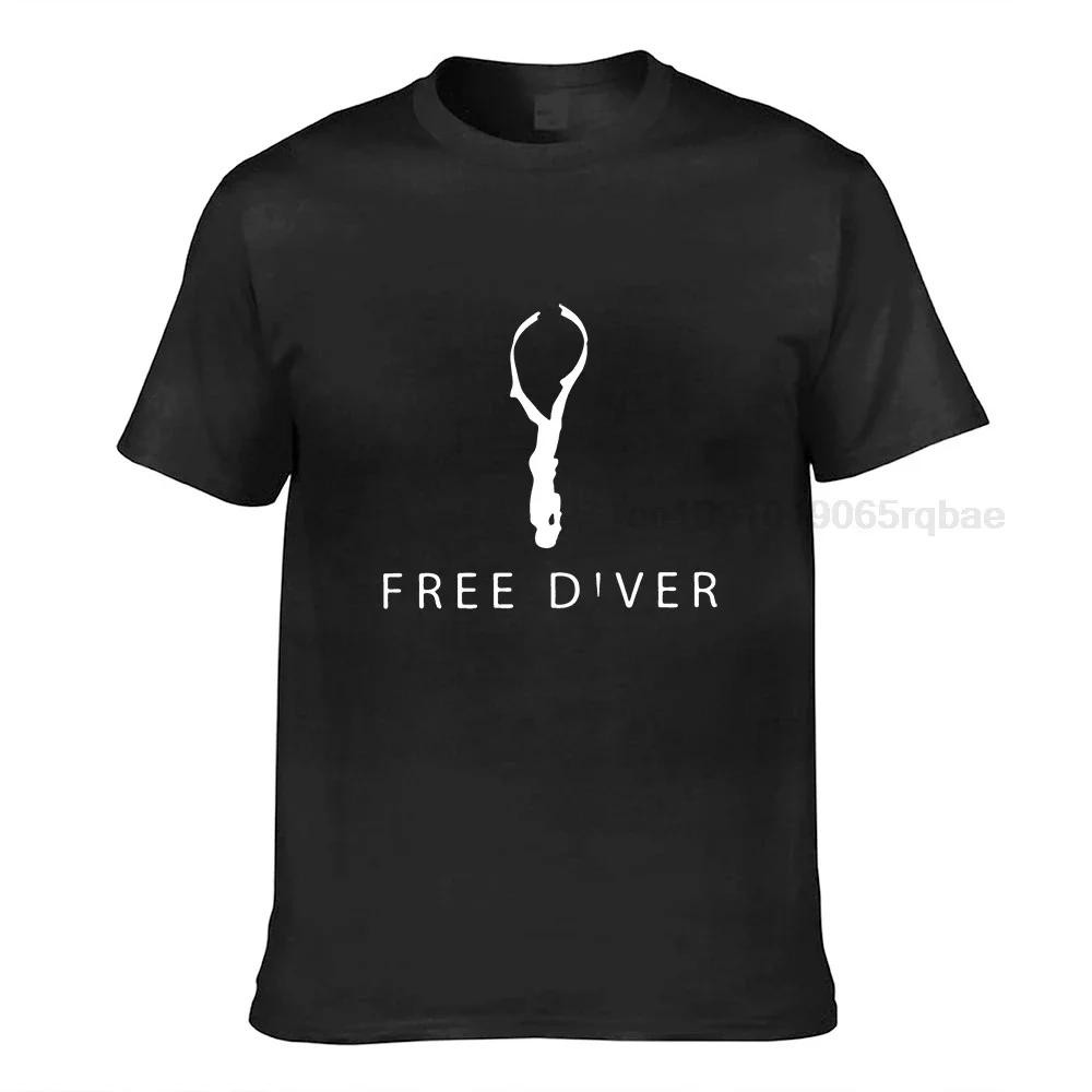 Free Diver Tshirts Unisex Divin Scuba Water Sports Casual Cotton Tee Shirt Crew Neck Classic Short Sleeve T Shirt Graphic Clothes