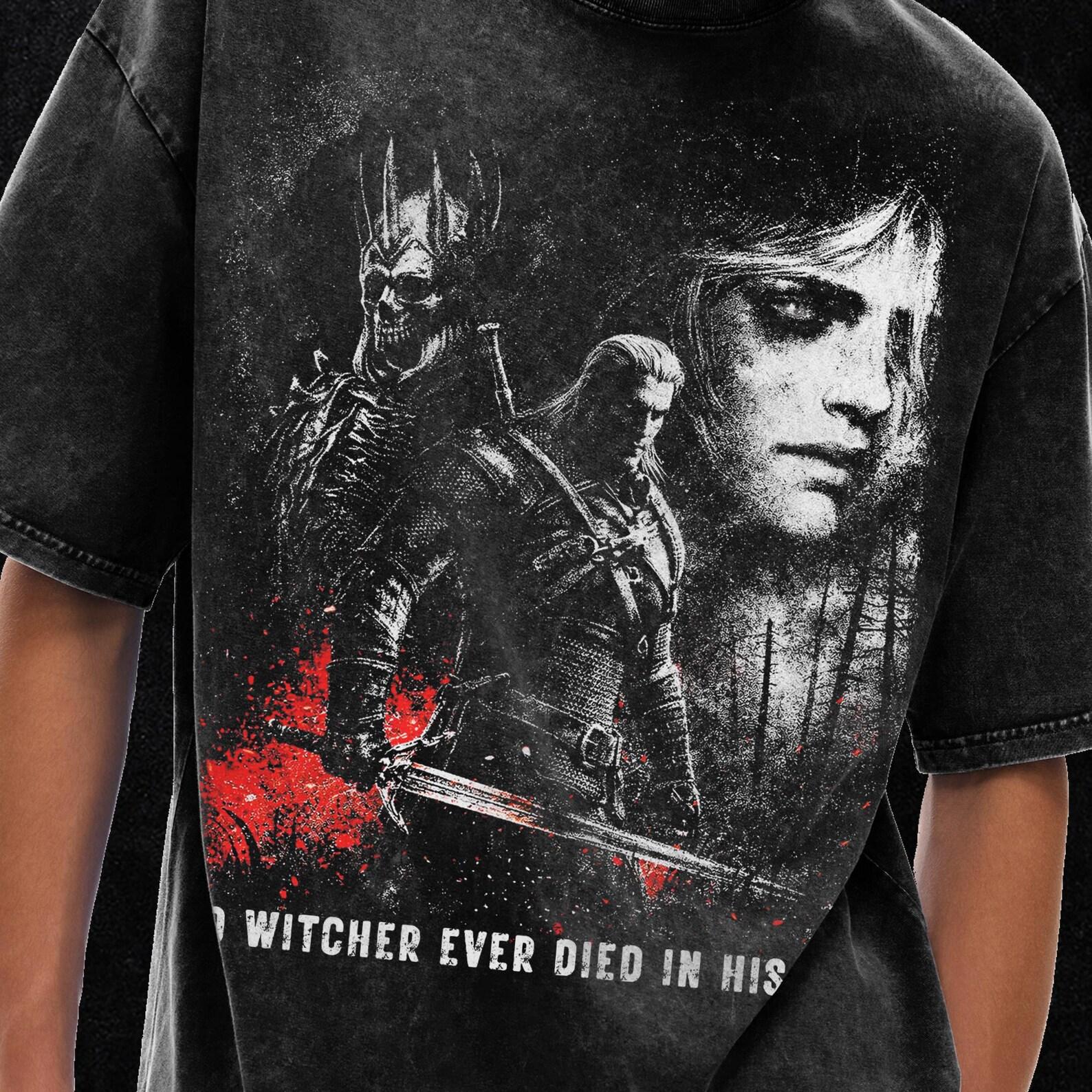 The Witcher Shirt, The Witcher Wild Hunt T-Shirt, Acid Wash Oversize T-Shirt - 250 GSM, Grunge & Goth Streetwear, Vintage Washed T-Shirt S