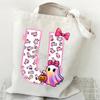 Halloween personalized print student canvas bag tutoring bag 26 letters fashion shoulder bag women large capacity