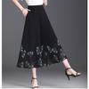 Summer Women Floral Wide Leg Pants Loose High Waist Chiffon Casual Palazzo Trousers