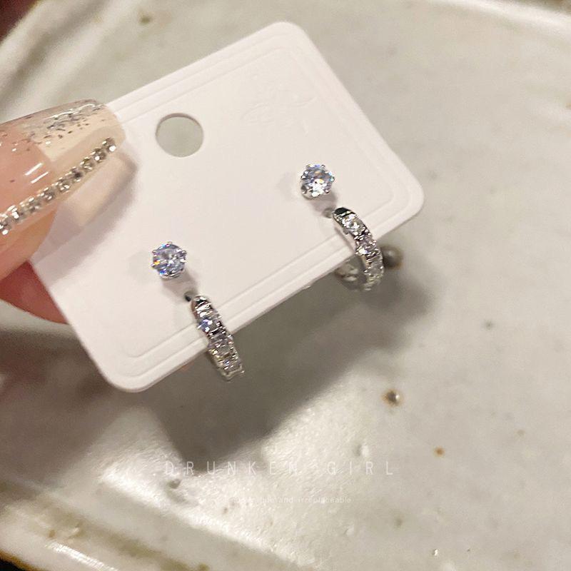Earrings for Women: 2025 Stylish Double Piercing Circles – Light Luxury and High-End Summer Jewelry