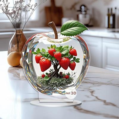 2D jablko jahoda deska stolní značka 12,4x14,8cm voděodolný doplněk multifunkční lehký