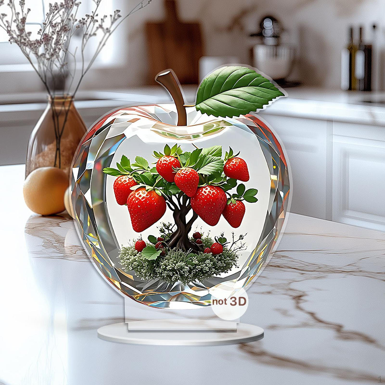 

2D Apple Strawberry Plaque Настольная табличка 12.4x14.8см Водонепроницаемый аксессуар Многофункциональный легкий