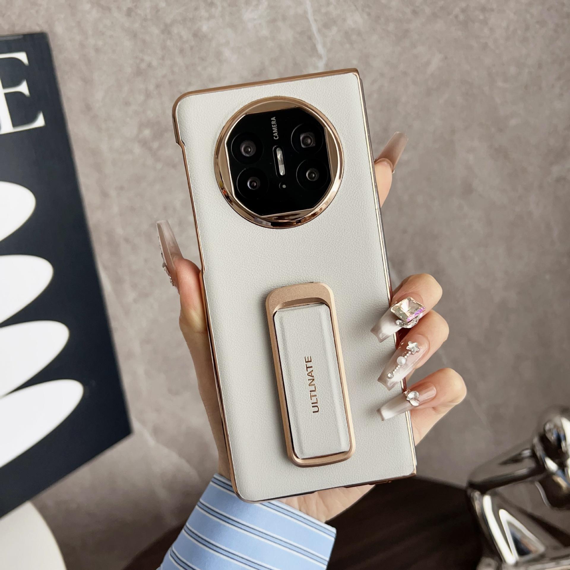 

Huawei MateX6 Leather Foldable Screen Phone Case Wristband Stand, Mate X5 Anti-drop PuraX Protective Case Huawei Mate70RS белый