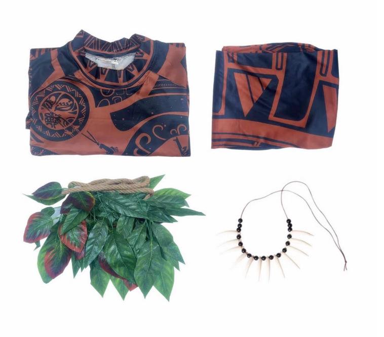 Moana and Maui Cosplay Costume Set for Halloween