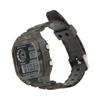 Digital Watch Multi Function Fashion Square Luminous Waterproof Outdoor Sports Chronograph Watch Camouflage Gray