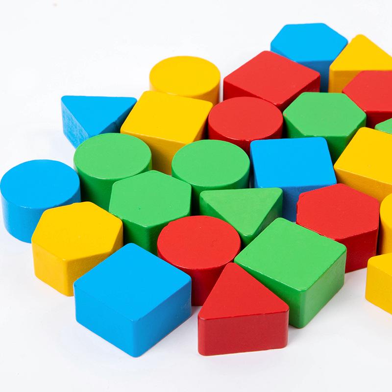 Wooden Geometric Shape Matching Game for Children's Education and Parent-Child Interaction