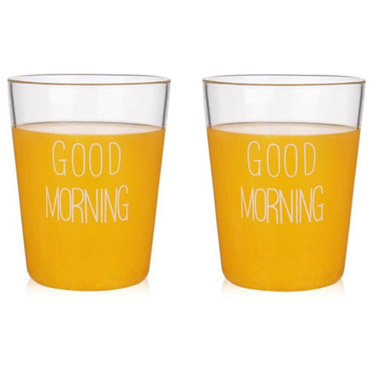 

2Pcs Glass Cups Tea Coffee Mug Breakfast Milk Juice Cup Iced Beer Latte Mug Salad Dessert Smoothie Cup Summer Drinking Glasses 400ml