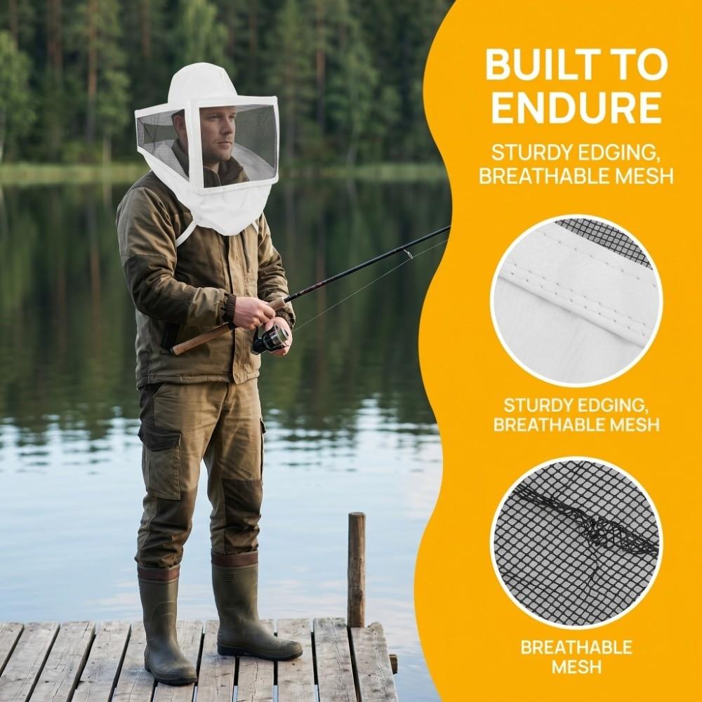 Steel Mesh Beekeeper Hat White Edging Beekeeping Veil Hat Beekeeper Cowboy Hat Farming