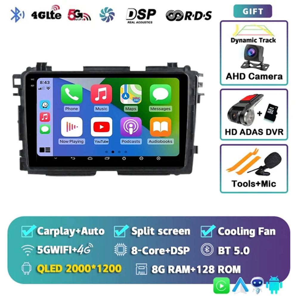 Android 14 Carplay Auto For Honda Vezel HR V HRV XRV 2015 2016 2017 2018 2019 2020 Multimedia Stereo Player GPS Navigation Wifi