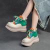 GKTINOO 2025 Spring New Genuine Leather Flat Platform Shoes Mixed Colors Thick Sole Shoes For Casual Sneakers Women's Shoes