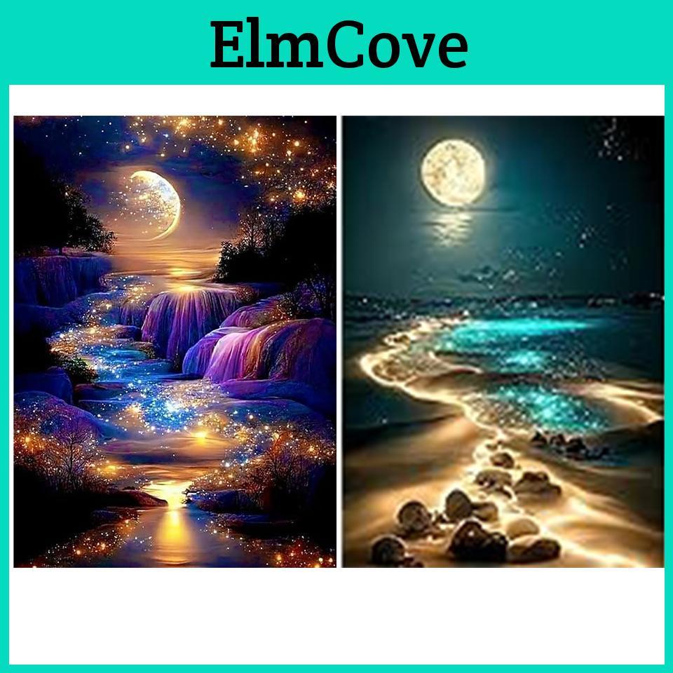 Diy Diamond Painting Landscape Moon River Diy Mosaic Flower Art Home Decoration Gift Rhinestone Pictures Adorn