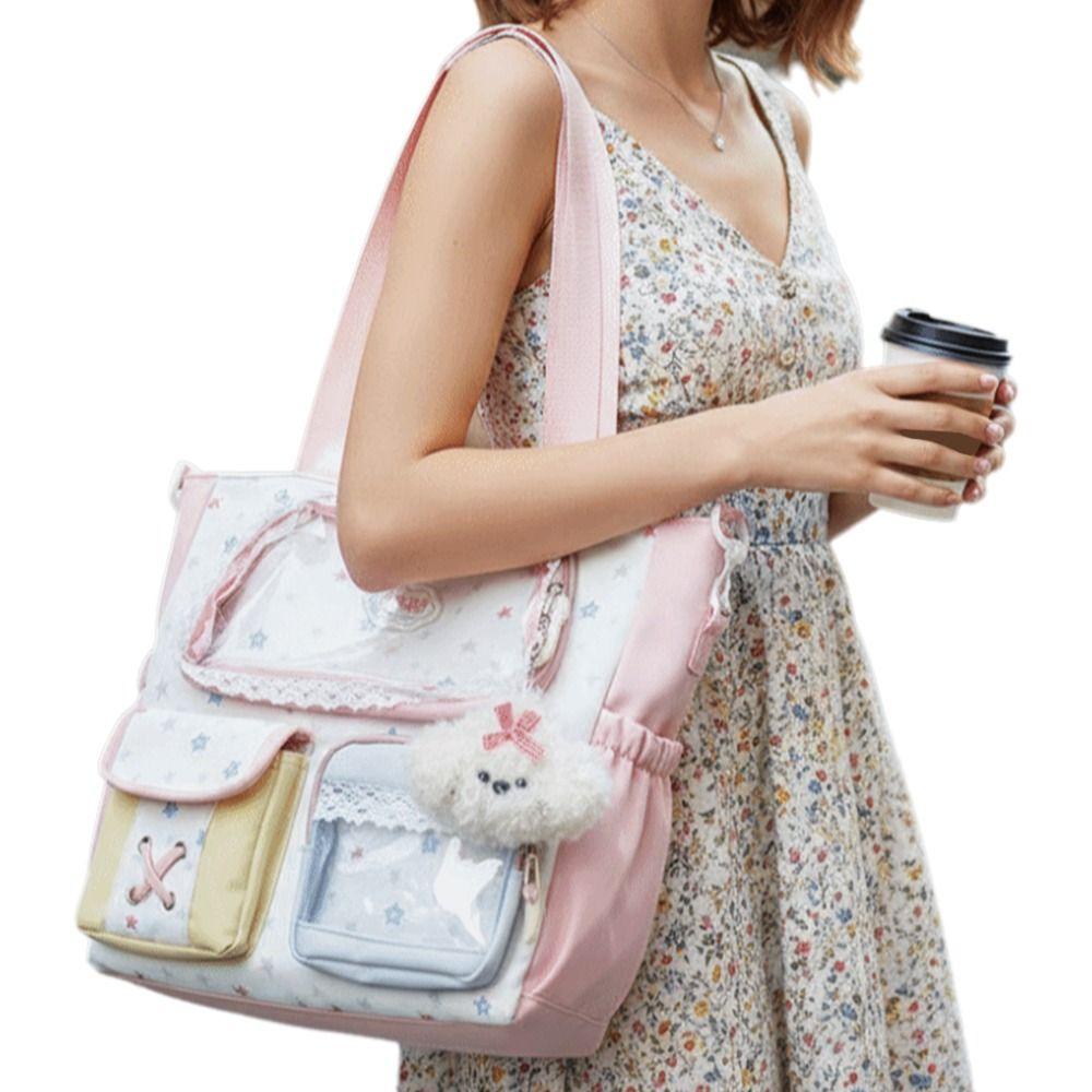 Casual Sweet and Cute Ita Bag Cartoon Large Capacity Hand Tote Bag Preppy Style One-shoulder Crossbody Bag Girl